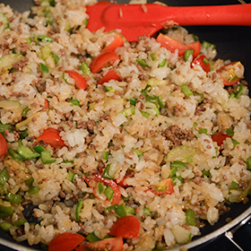 たっぷりナッツと香味野菜の炒めごはん⑧